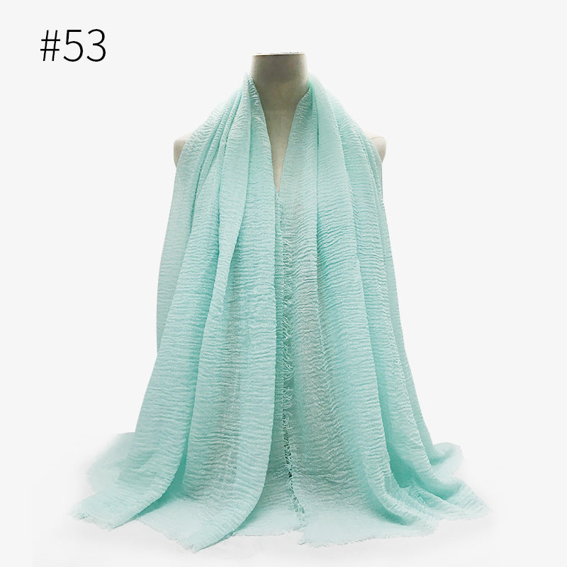 Bubble plain Scarf / cotton scarf fringes women soft solid hijab popular muffler shawls big Pashmina wrap hijab